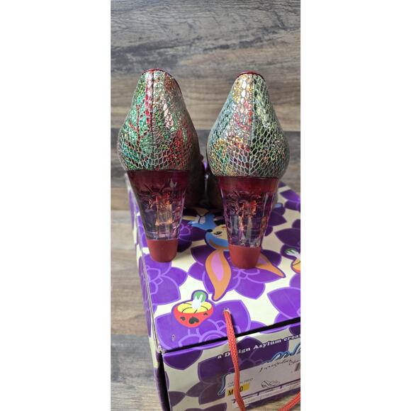 Irregular Choice Ozzy Green/Red Chunky Heel 3801-02K USA 10 EUR 41 Pre Owned - Picture 5 of 16